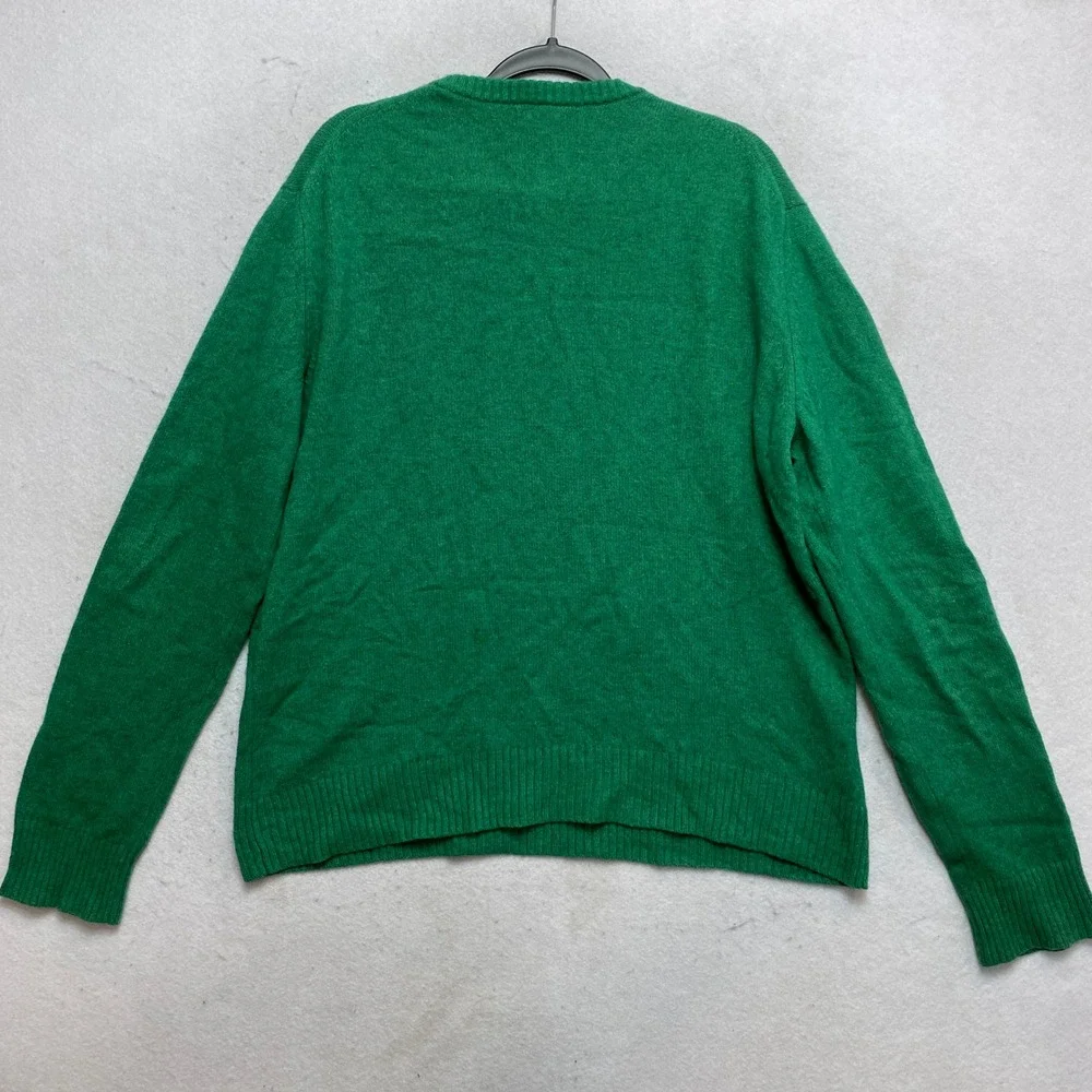 Banana Republic Sweater Mens XL Green Merino Wool Blend Crewneck Pullover